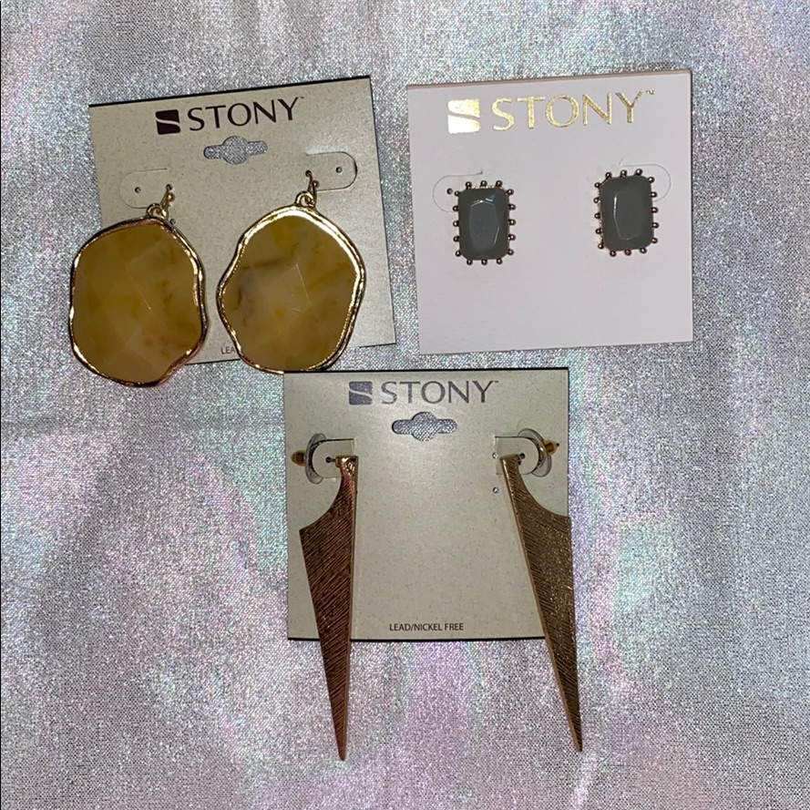 Stony Earrings Lot Of 3!